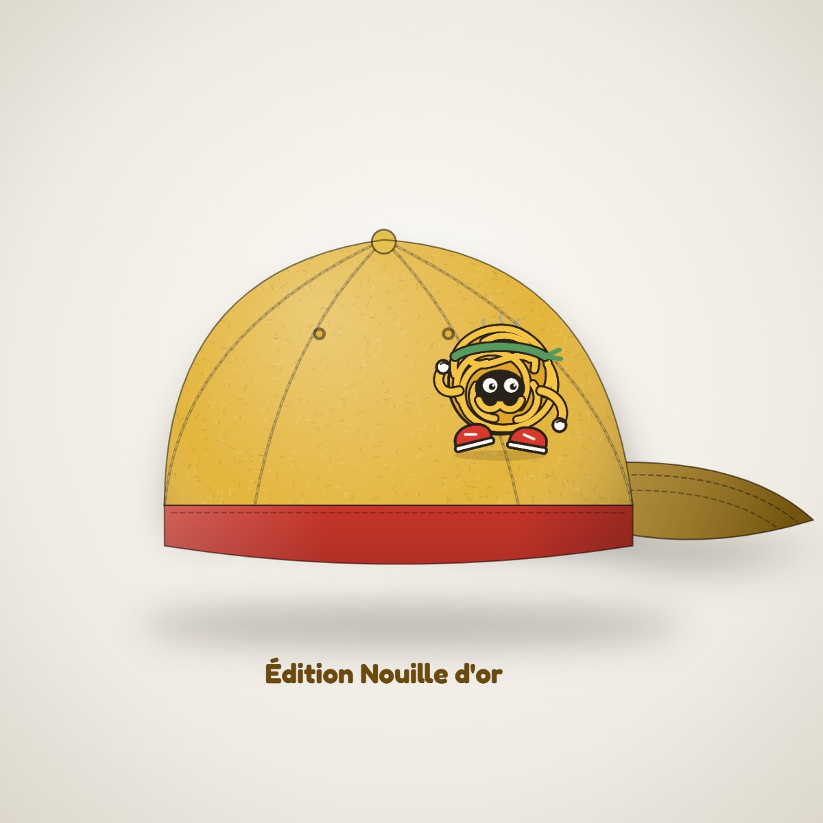 Casquette dorée édition Nouille d'or avec Nouille brodée